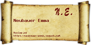 Neubauer Emma névjegykártya